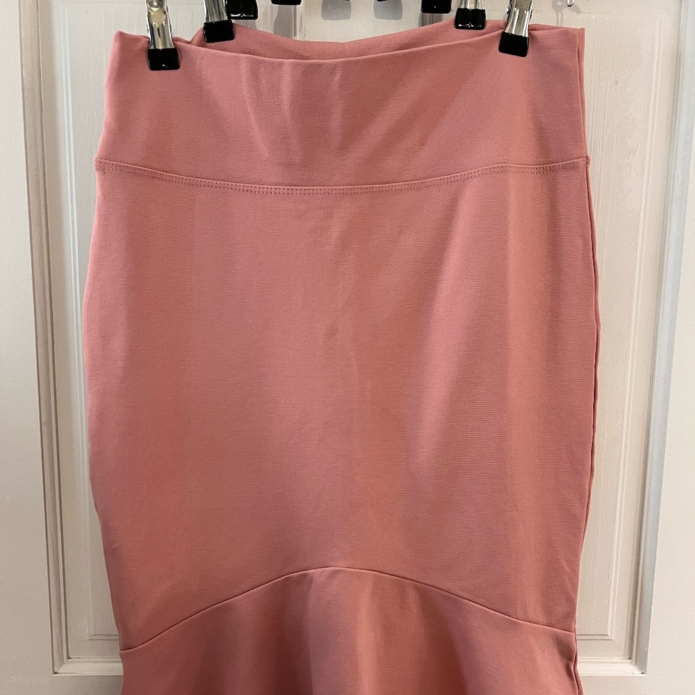 Women's Stretch Office Fishtail Mauve High Waist Pencil Skirt Below knee